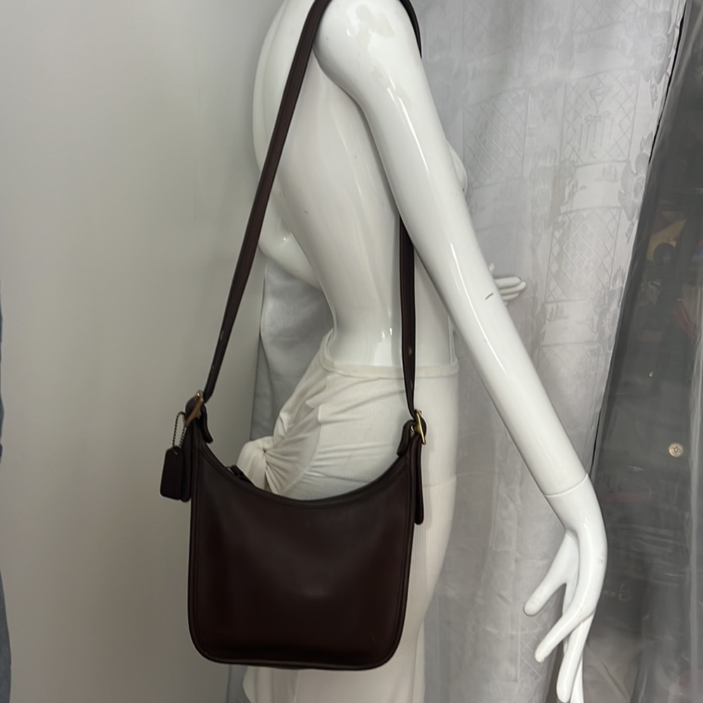 Coach Dark Brown Leather Hobo Bag with Gold Hardware - Picture 10 of 15